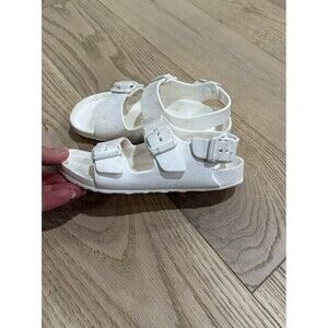 Birkenstock White Unisex Girls Boys Kids EVA Two Strap Buckle Sandals Size 29 13
